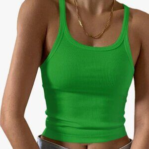 Artfish Women's Sleeveless Form Fitting Scoop Neck Ribbed Cami